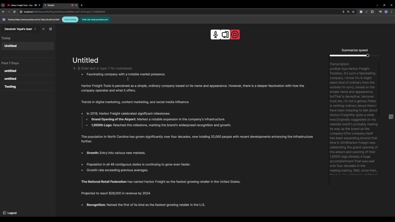 Notelify screenshot